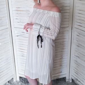 Off the Shoulder Striped Dress